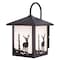 Vaxcel Bryce 1 Light Bronze Rustic Deer Tree Outdoor Wall Lantern White Glass OW33583BBZ - alternate 1